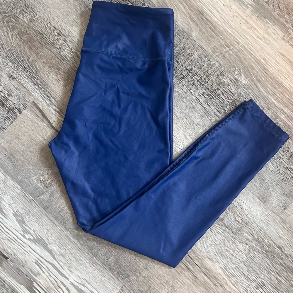 High-Waist Blue Leggings - Women